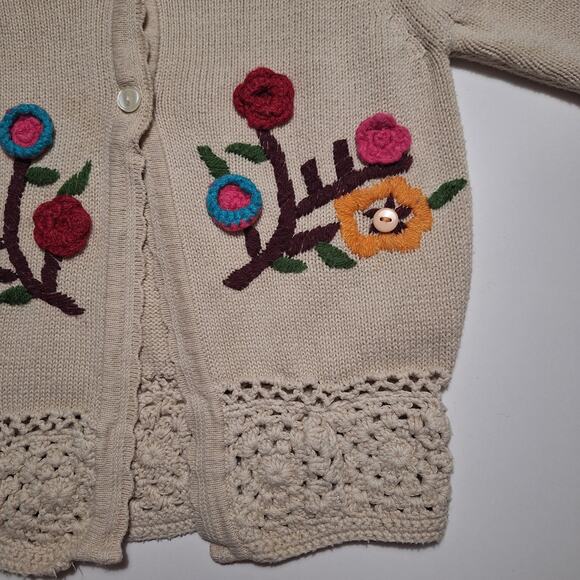 Chasing Fireflies embroidered floral crocheted hem cardigan - Picture 7 of 13